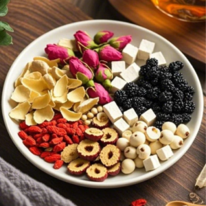 Rose Lily Poria Mulberry Jujube Lotus Seed Herbal Tea